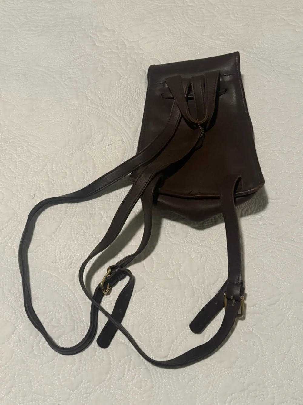 Coach Vintage Dark Brown‎ Leather Backpack 9960
